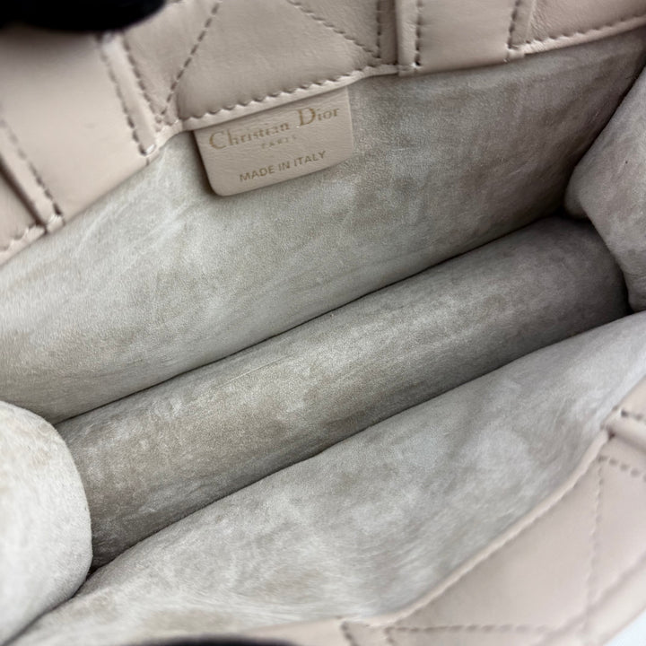 Mini Dior Book Tote Desert Taupe Macrocannage Calfskin