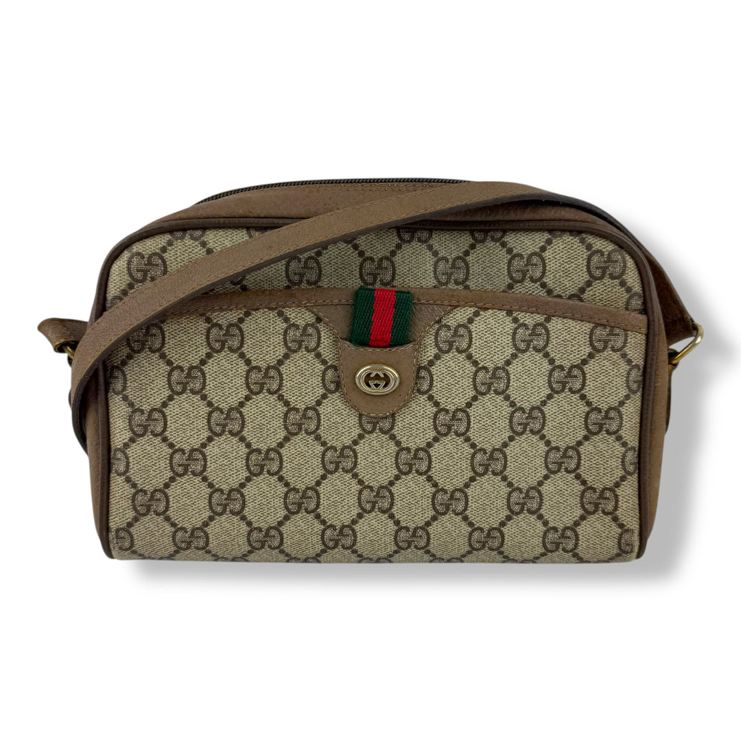 Gucci Vintage Beige Sherry Line Crossbody Handbag