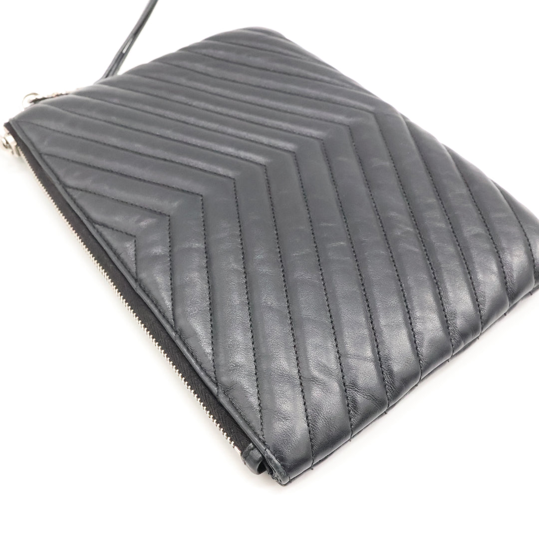 Saint Laurent Cassandre Matalesse Jolie Black Clutch Pouch