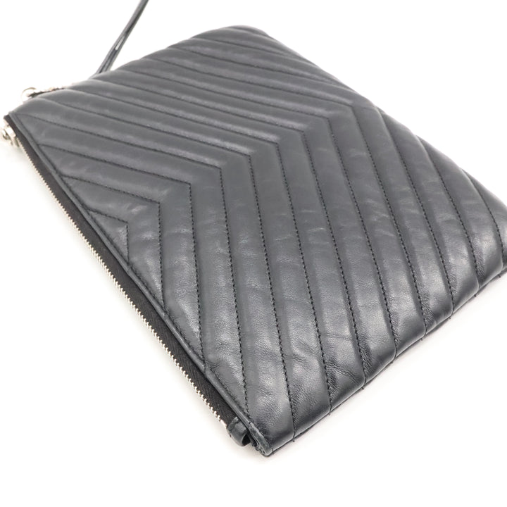 Saint Laurent Cassandre Matalesse Jolie Black Clutch Pouch
