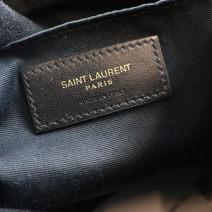 Saint Laurent Medium YSL Black Lou Black Quilted Leather Crossbody Handbag