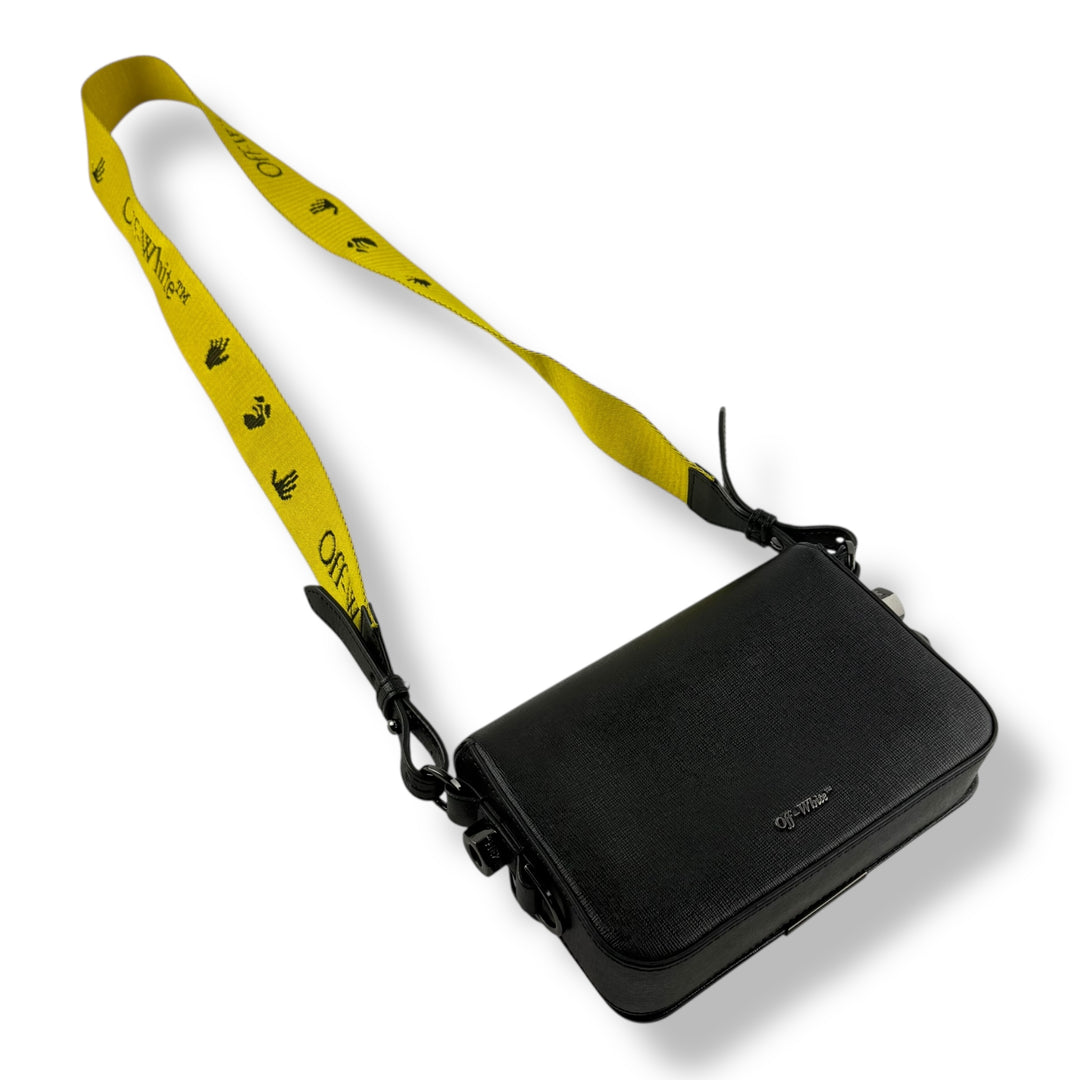 Off-White Mini Binder Black Clip Flap Crossbody Bag