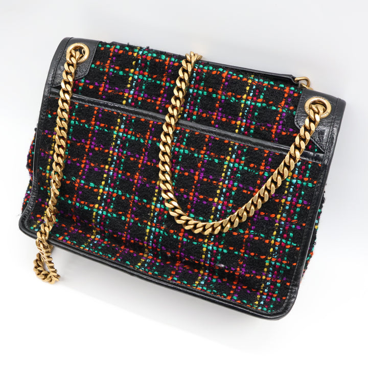 YSL Saint Laurent Niki Tweed Multicolour Shoulder Bag