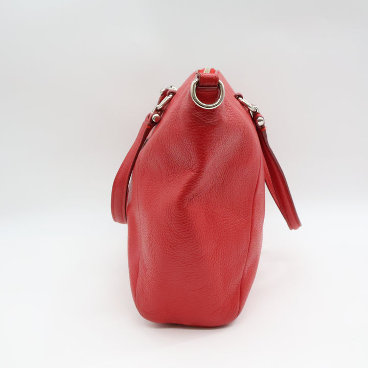 Coach Red Leather Prairie Satchel Handbag