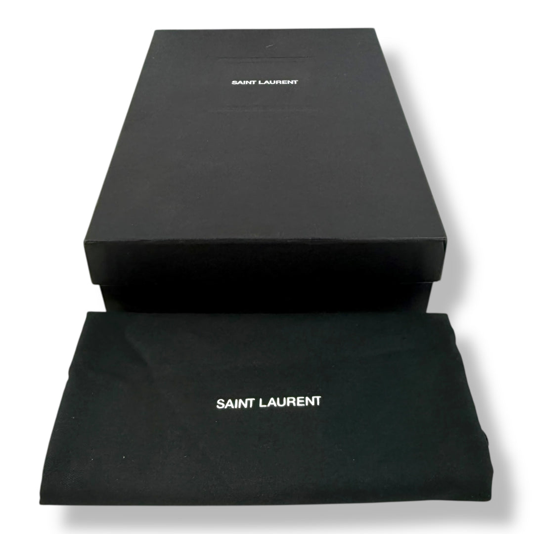 Saint Laurent YSL Black Leather Kate Tassel Wallet On Chain Handbag