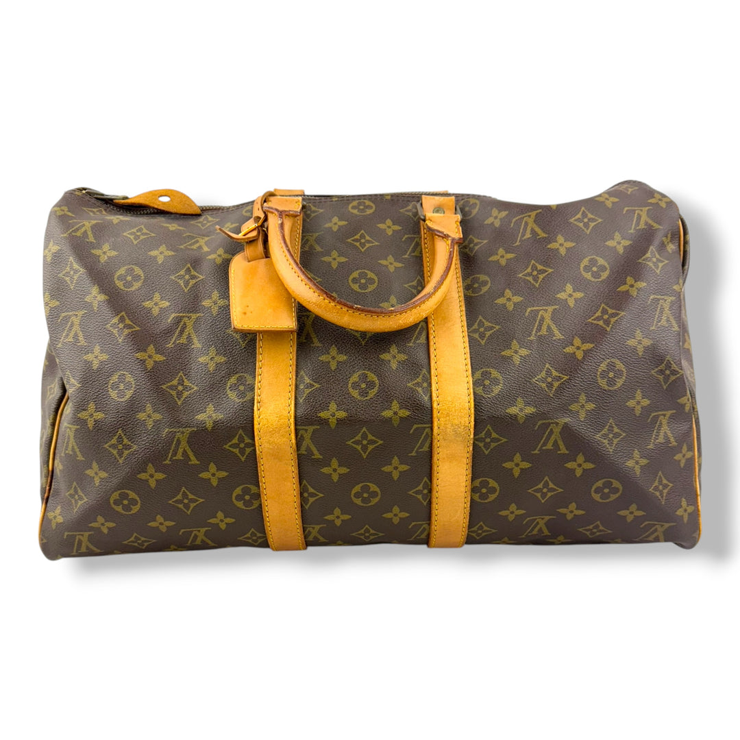 Louis Vuitton Vintage Brown Monogram 45 Keepall Duffle Bag