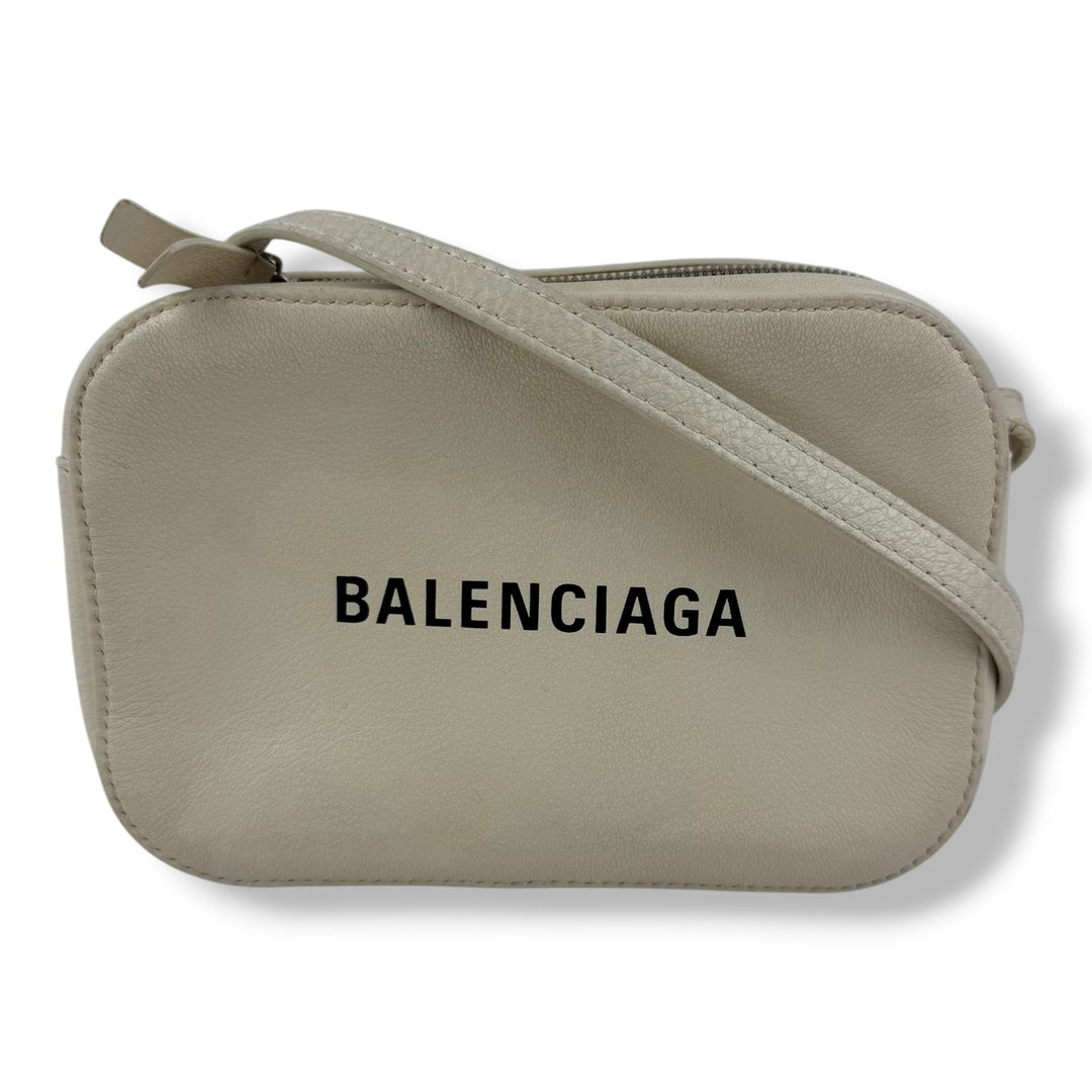 Balenciaga Everyday White Camera XS Leather Crossbody