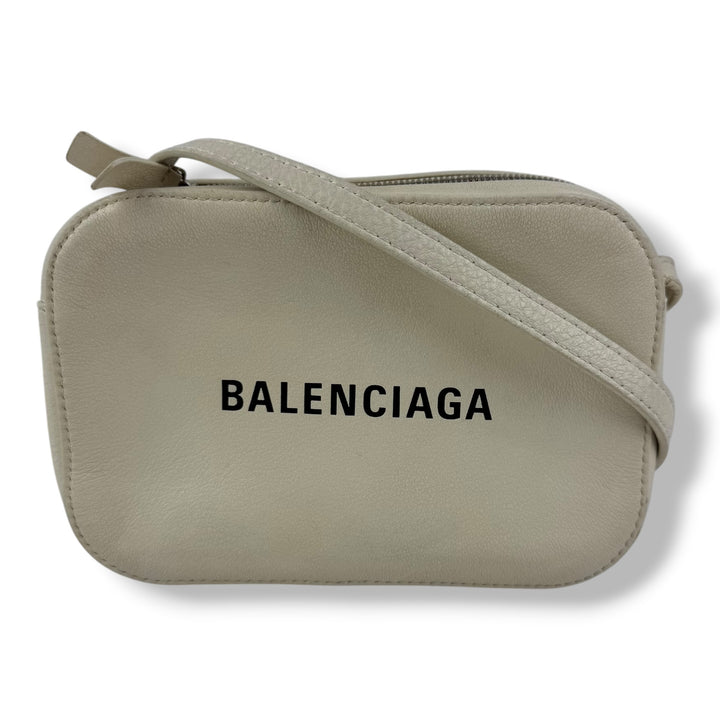 Balenciaga Everyday White Camera XS Leather Crossbody
