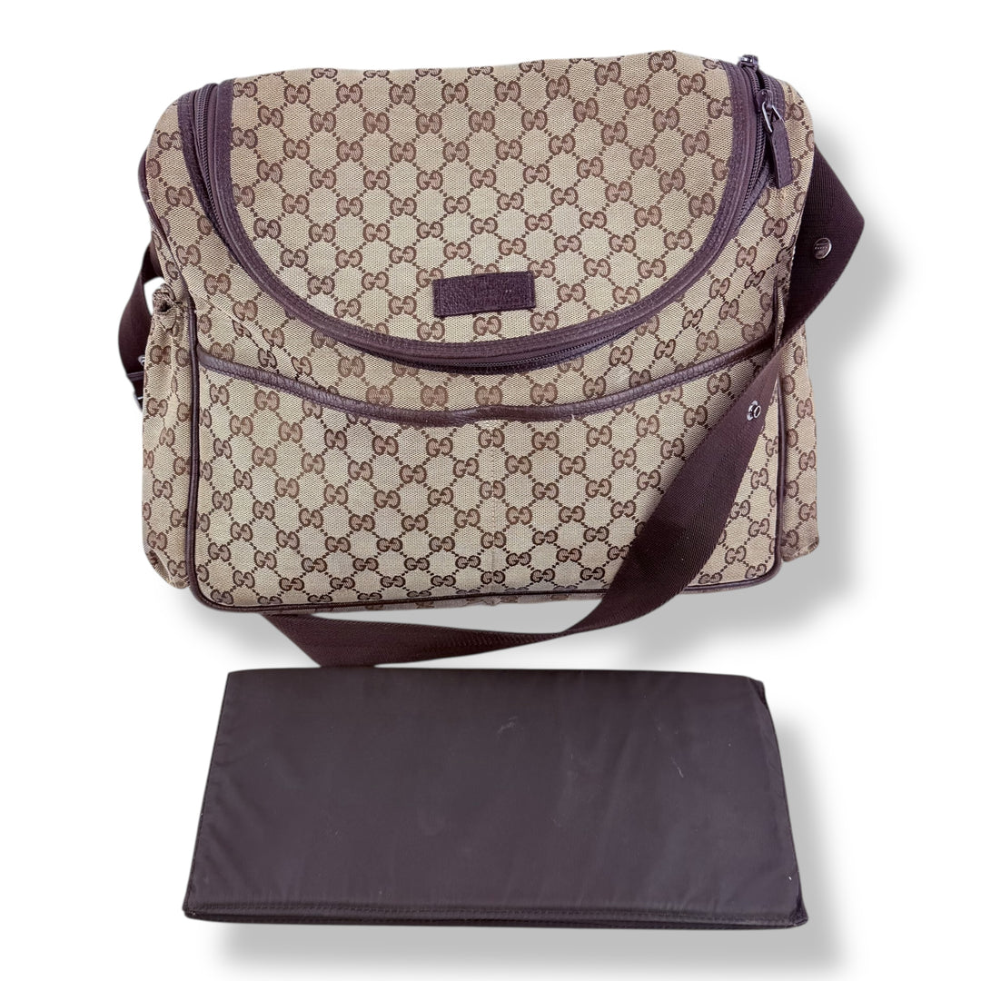 Gucci GG Canvas Beige Large Baby Changing Bag