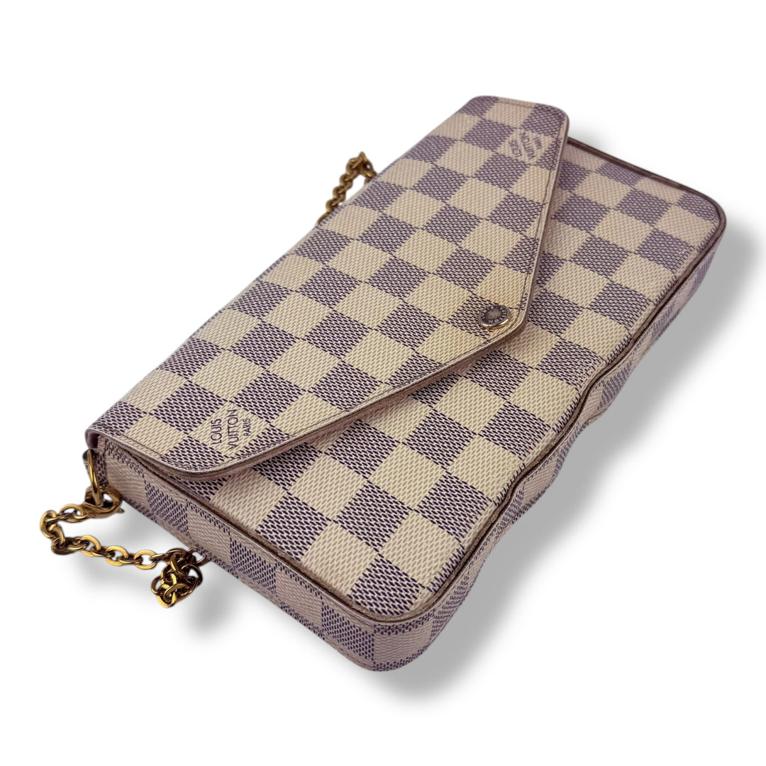 Louis Vuitton Felicie Pochette Damier Azur Handbag