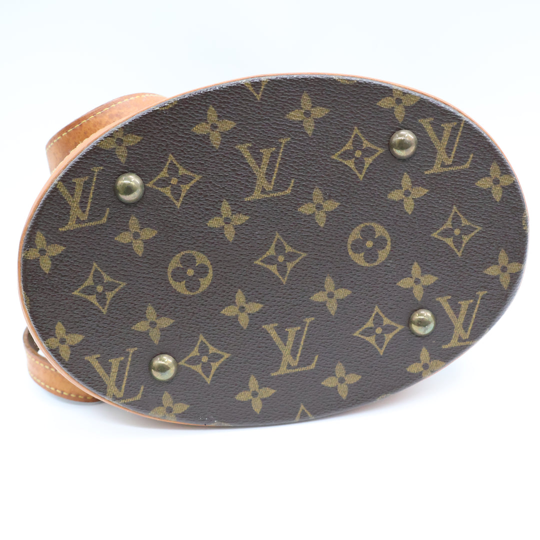 Louis Vuitton PM Bucket Tote Brown Monogram Handbag