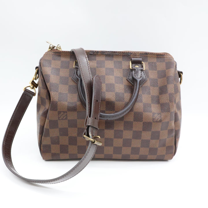 Louis Vuitton Damier Ebene Brown Speedy Bandouliere 25 Handbag