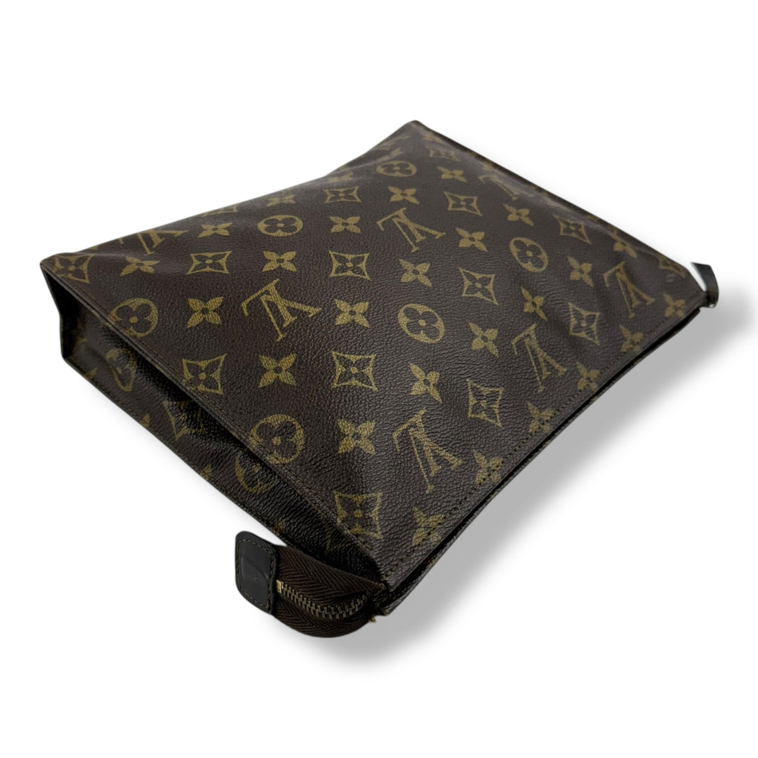 Louis Vuitton Vintage Brown Monogram Toiletry Pouch 26 Bag