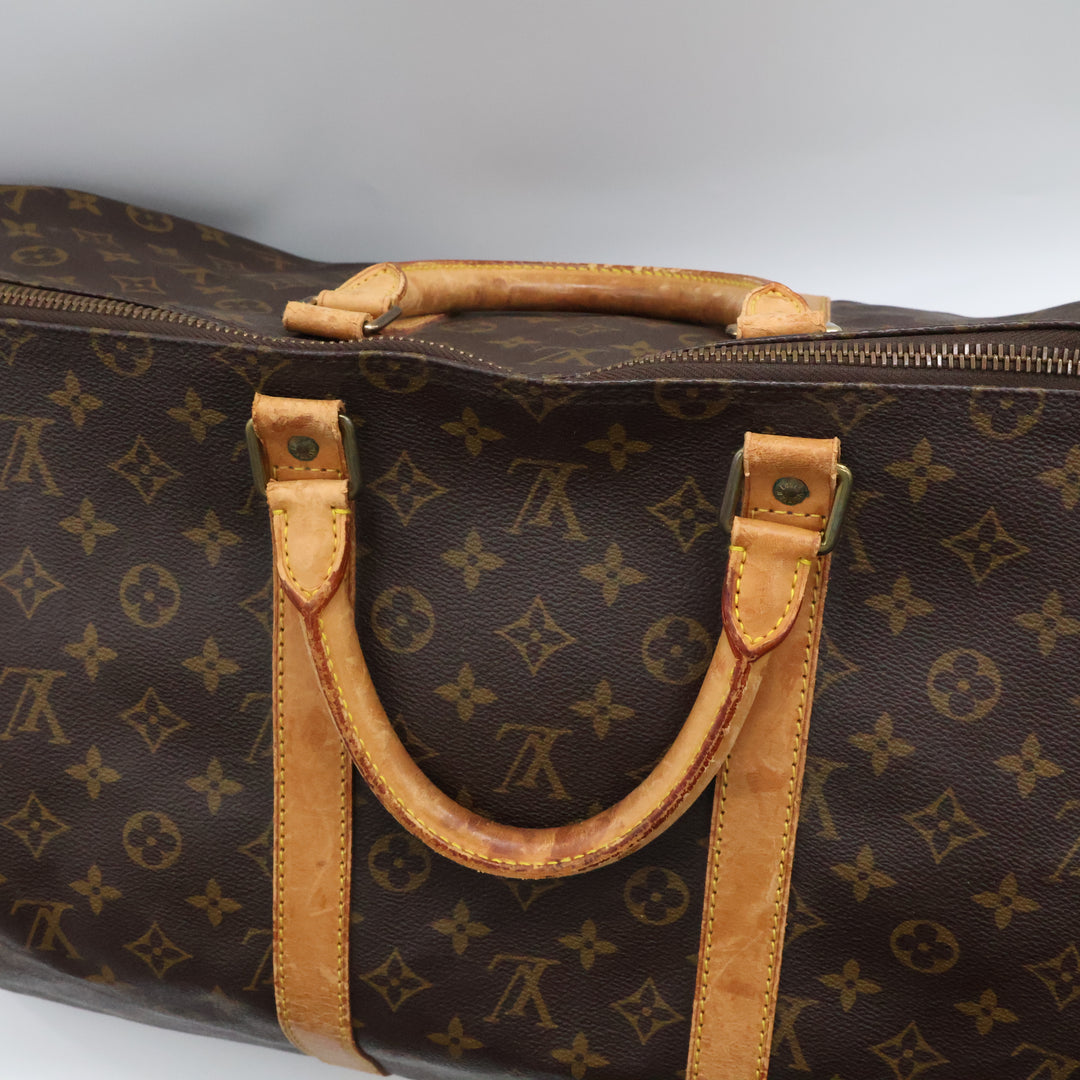 Louis Vuitton Bandouliere Vintage Brown Monogram 55 Keepall Duffle Bag