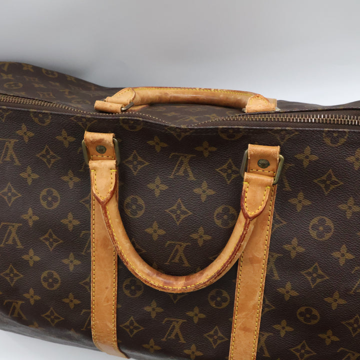 Louis Vuitton Bandouliere Vintage Brown Monogram 55 Keepall Duffle Bag