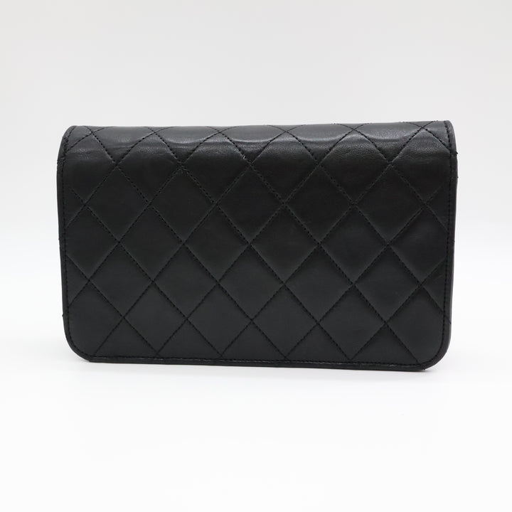 Chanel CC Mini Black Push Lock Single Flap Quilted Lambskin Shoulder Handbag