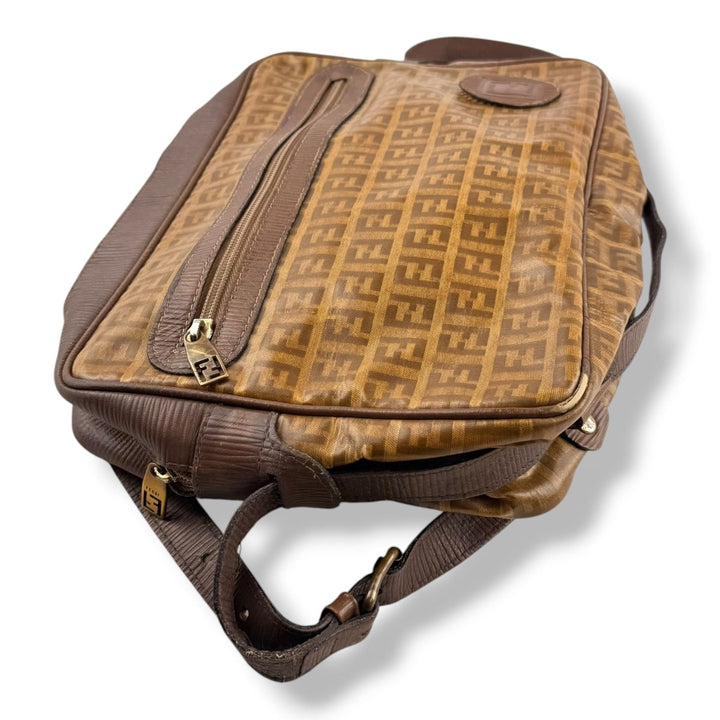 Fendi Beige Zucca Canvas Shoulder Handbag - Lux Central