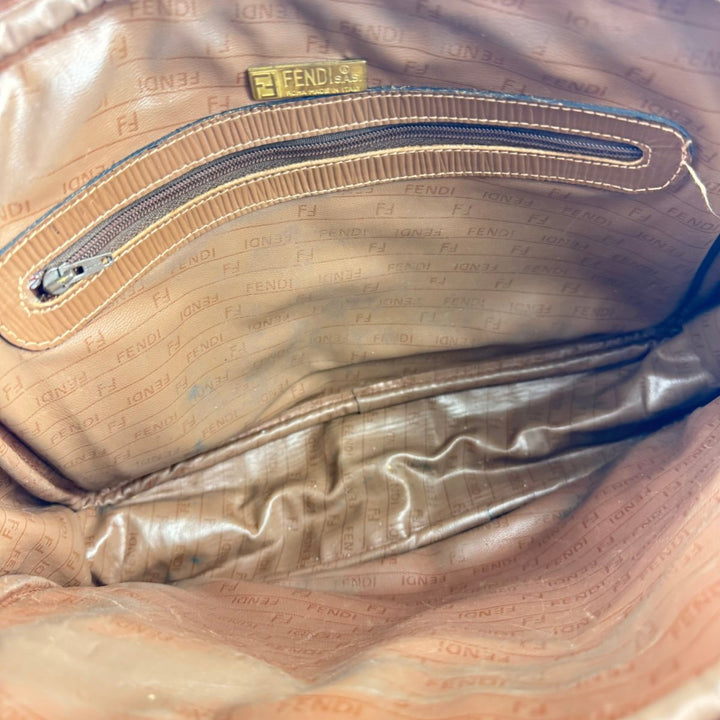 Fendi Beige Zucca Canvas Shoulder Handbag - Lux Central