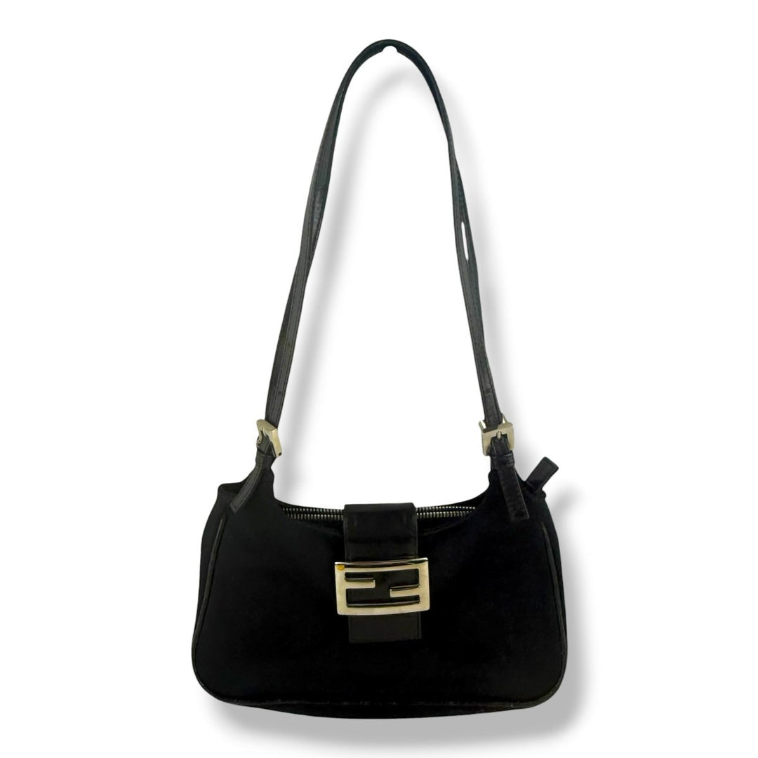 Fendi Black Mamma Baguette Shoulder Handbag - Lux Central