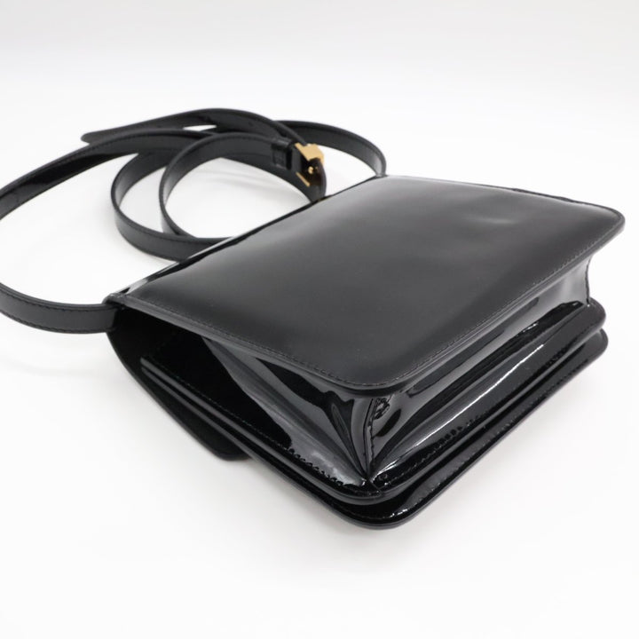 Fendi Black Patent Leather Karligraphy Crossbody Bag - Lux Central