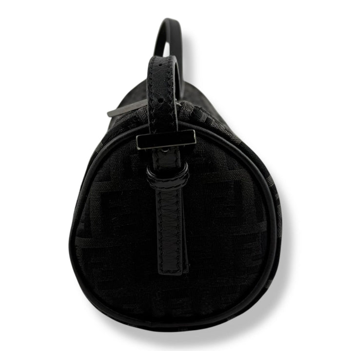 Fendi Black Zucchino Canvas Baguette Handbag - Lux Central