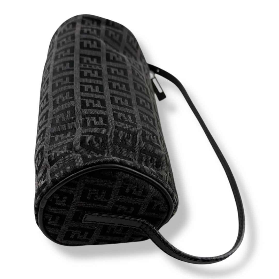 Fendi Black Zucchino Canvas Baguette Handbag - Lux Central