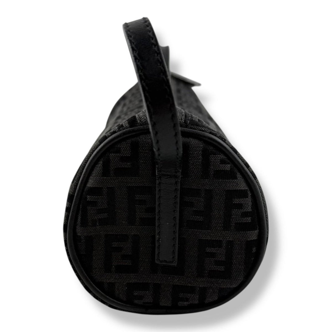 Fendi Black Zucchino Canvas Baguette Handbag - Lux Central