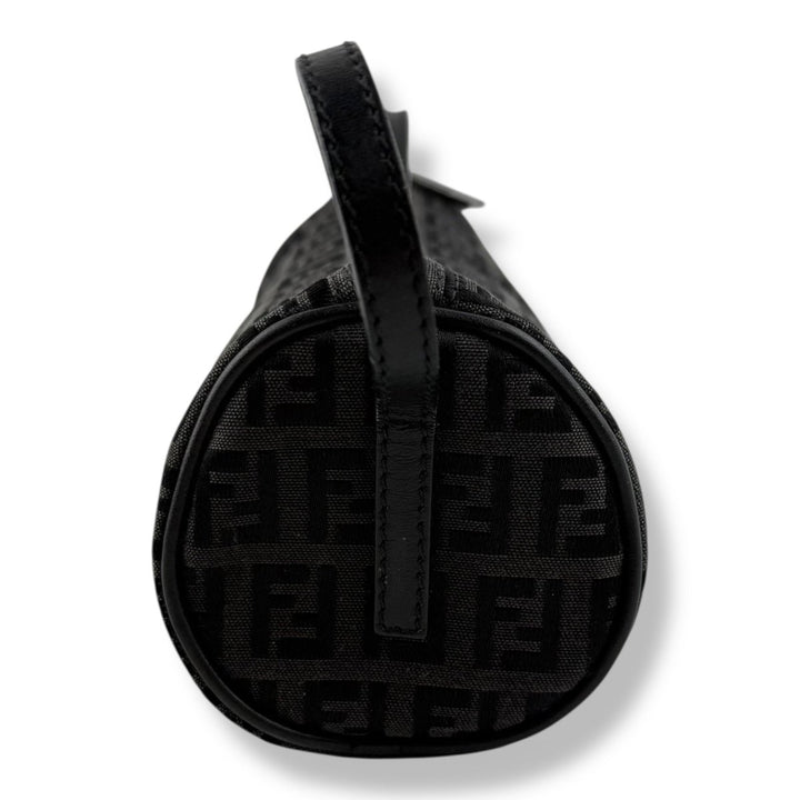 Fendi Black Zucchino Canvas Baguette Handbag - Lux Central