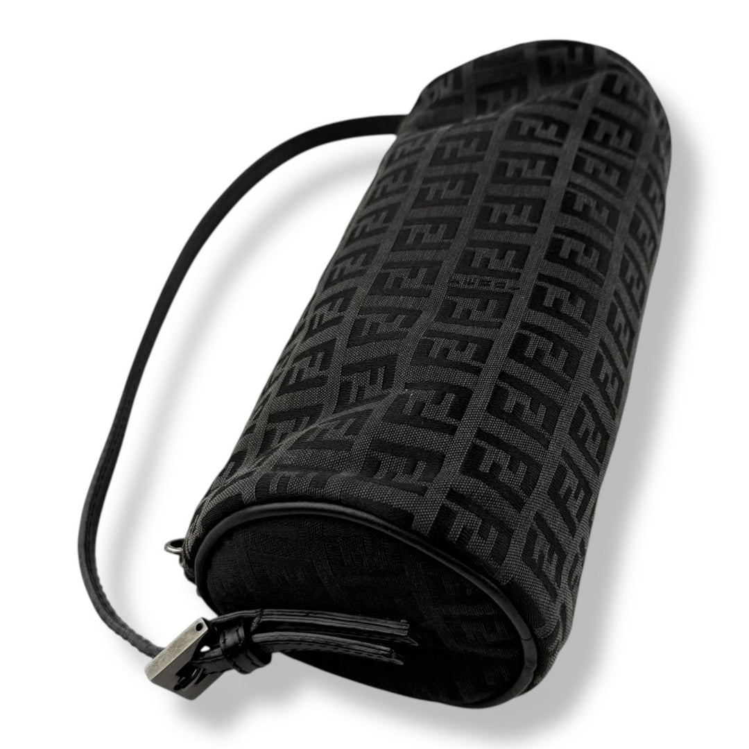 Fendi Black Zucchino Canvas Baguette Handbag - Lux Central