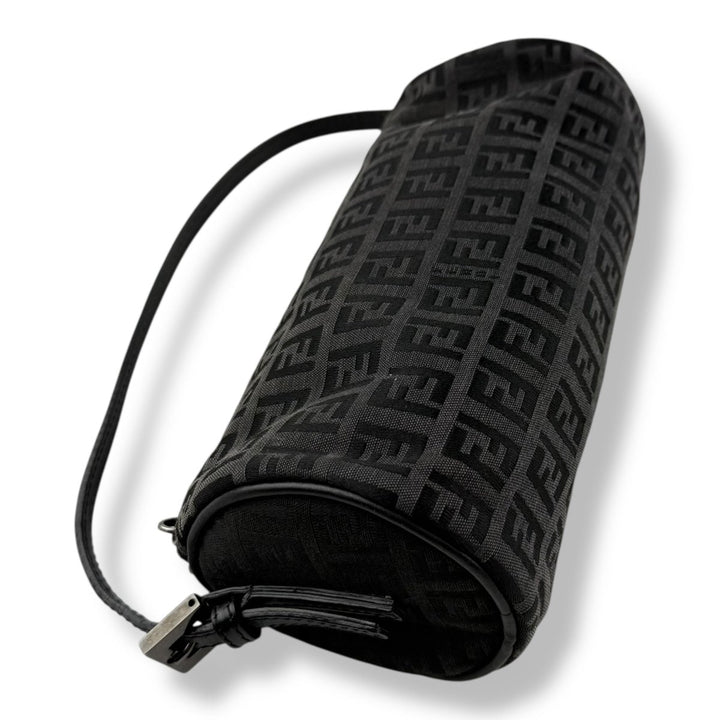 Fendi Black Zucchino Canvas Baguette Handbag - Lux Central