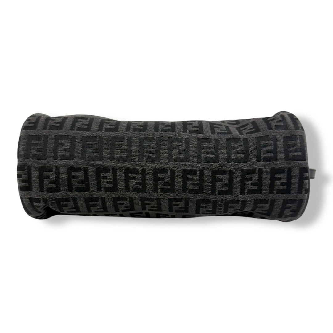 Fendi Black Zucchino Canvas Baguette Handbag - Lux Central