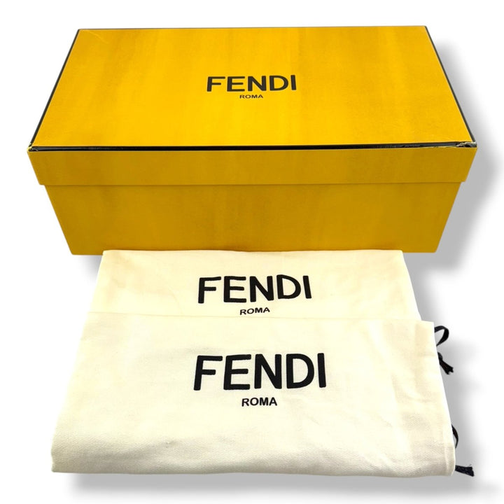 Fendi Brown Feel FF Jacquard Leather Sandals UK 4 / EU 37 - Lux Central
