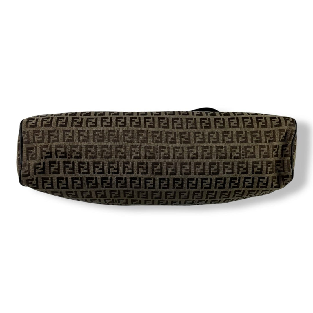 Fendi Brown Zucchino Baguette Barrel Handbag - Lux Central