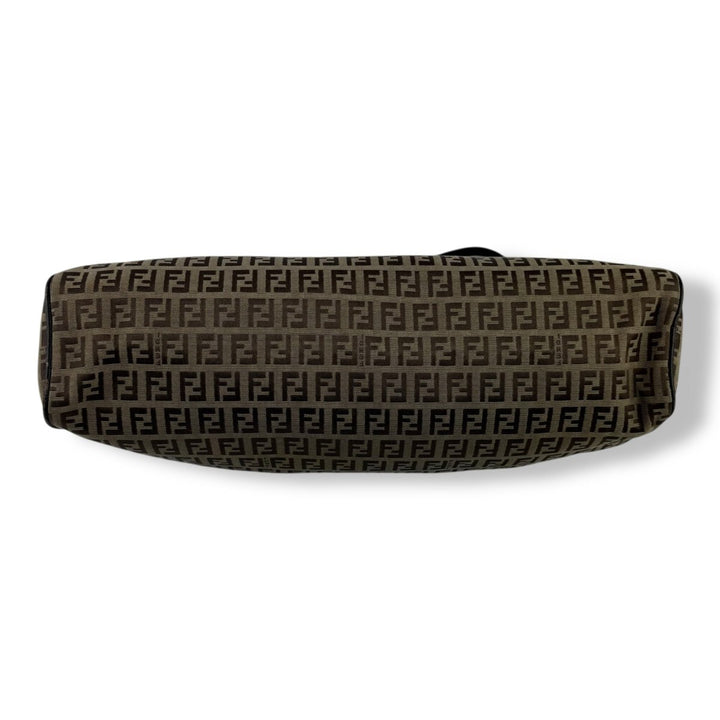 Fendi Brown Zucchino Baguette Barrel Handbag - Lux Central