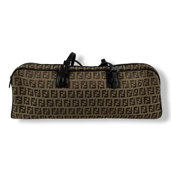 Fendi Brown Zucchino Baguette Barrel Handbag - Lux Central