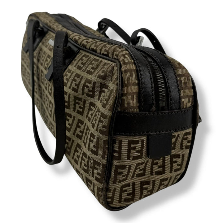 Fendi Brown Zucchino Baguette Barrel Handbag - Lux Central