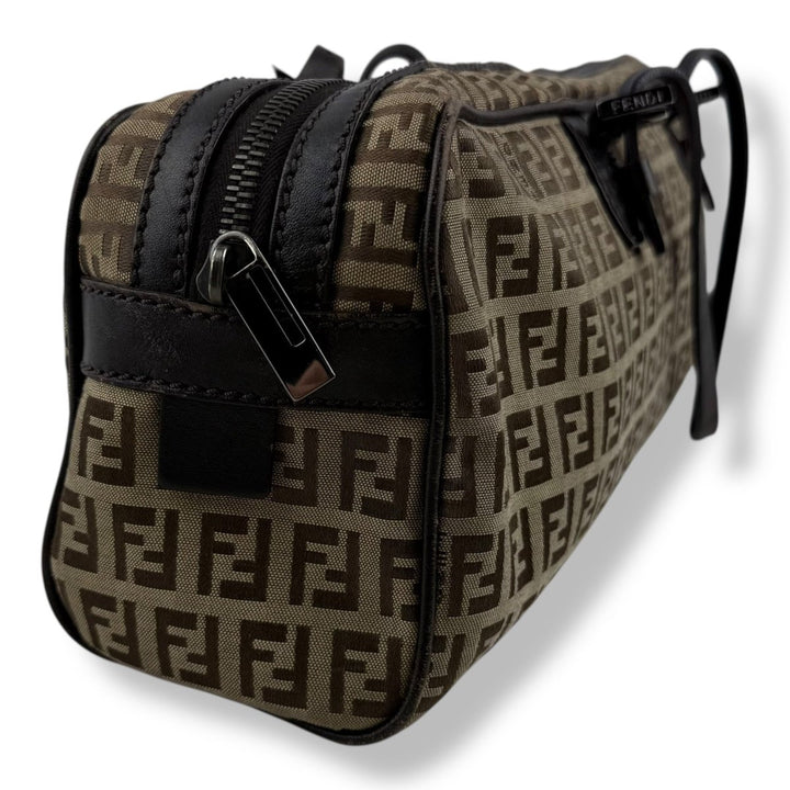 Fendi Brown Zucchino Baguette Barrel Handbag - Lux Central
