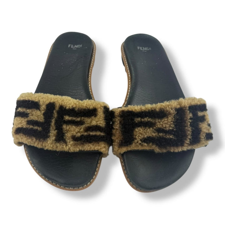 Fendi FF Leather Mules Black/Brown UK 5 / EU 38 - Lux Central