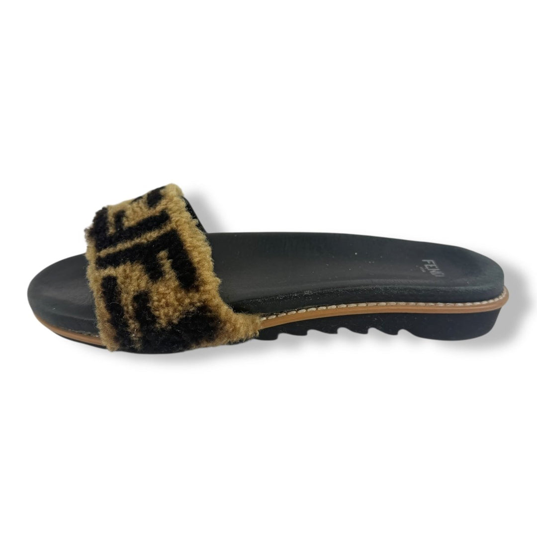 Fendi FF Leather Mules Black/Brown UK 5 / EU 38 - Lux Central