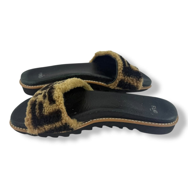 Fendi FF Leather Mules Black/Brown UK 5 / EU 38 - Lux Central