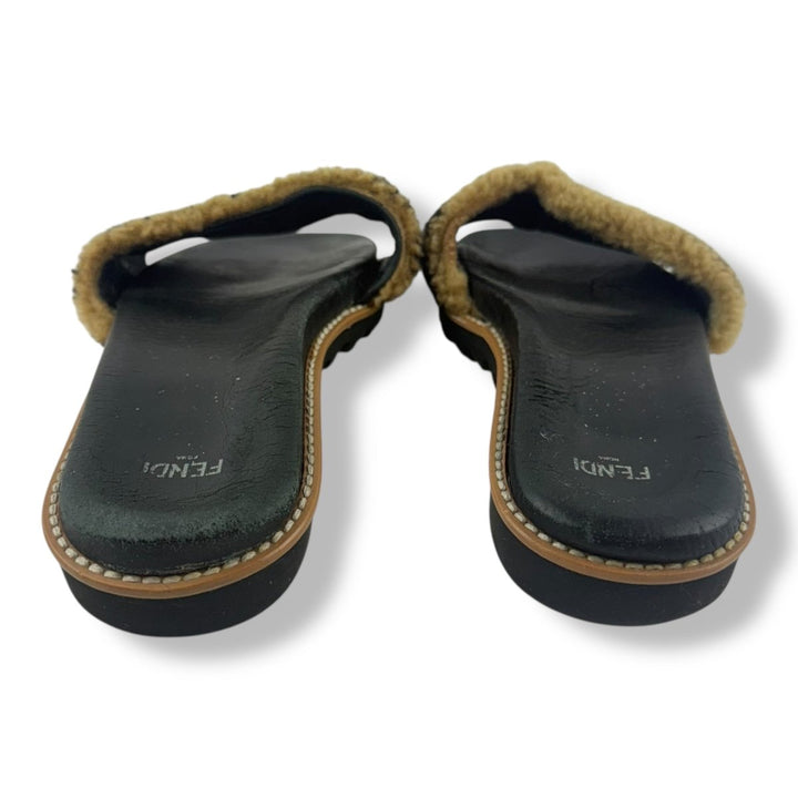 Fendi FF Leather Mules Black/Brown UK 5 / EU 38 - Lux Central