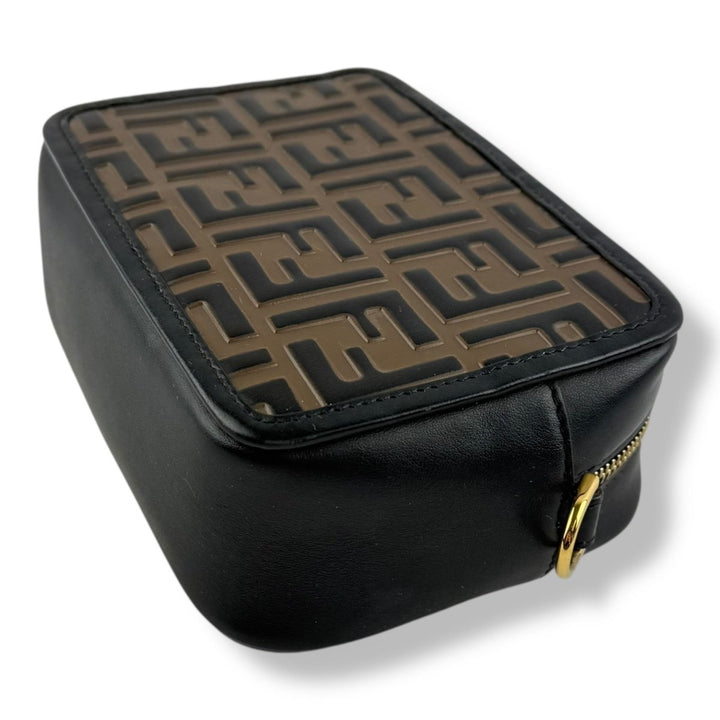 Fendi FF Monogram Brown/Black Camera Handbag - Lux Central