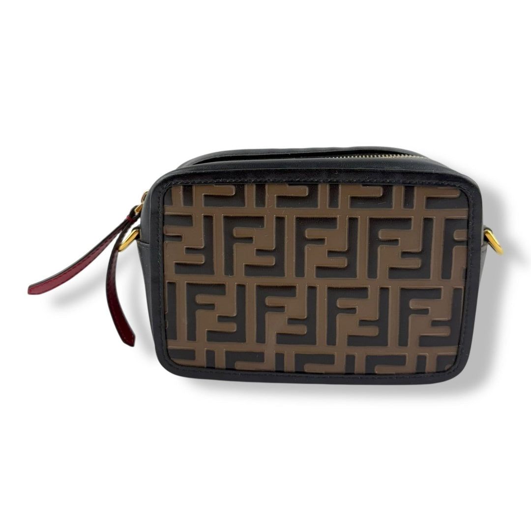 Fendi FF Monogram Brown/Black Camera Handbag - Lux Central