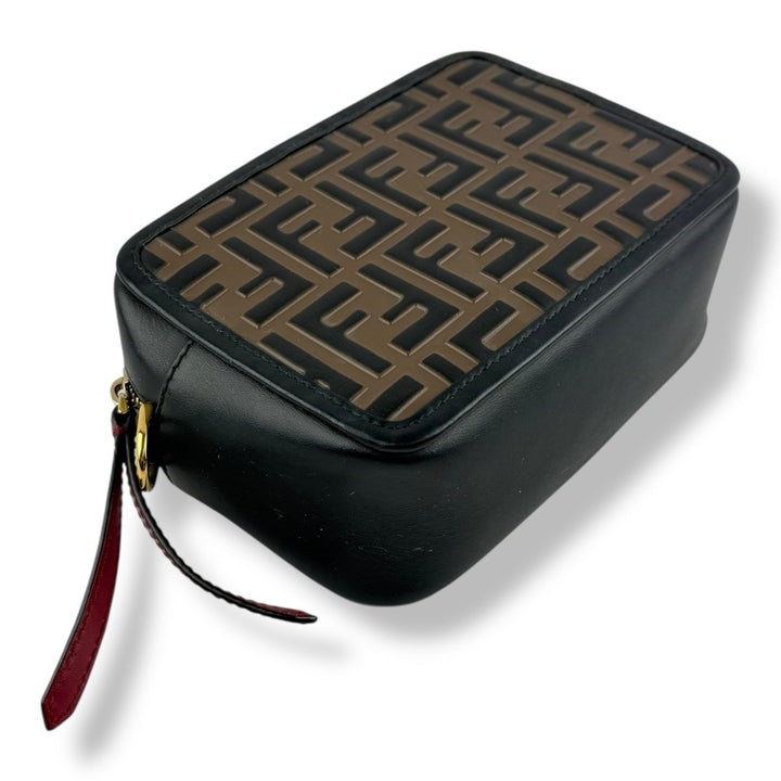 Fendi FF Monogram Brown/Black Camera Handbag - Lux Central