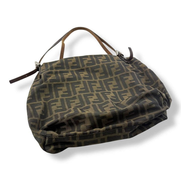 Fendi FF Monogram Zucca Brown Shoulder Tote Handbag - Lux Central