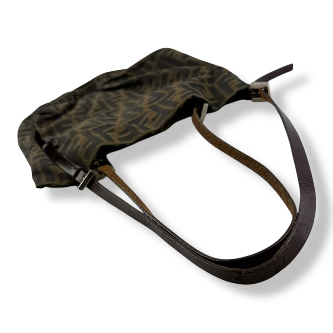 Fendi FF Monogram Zucca Brown Shoulder Tote Handbag - Lux Central