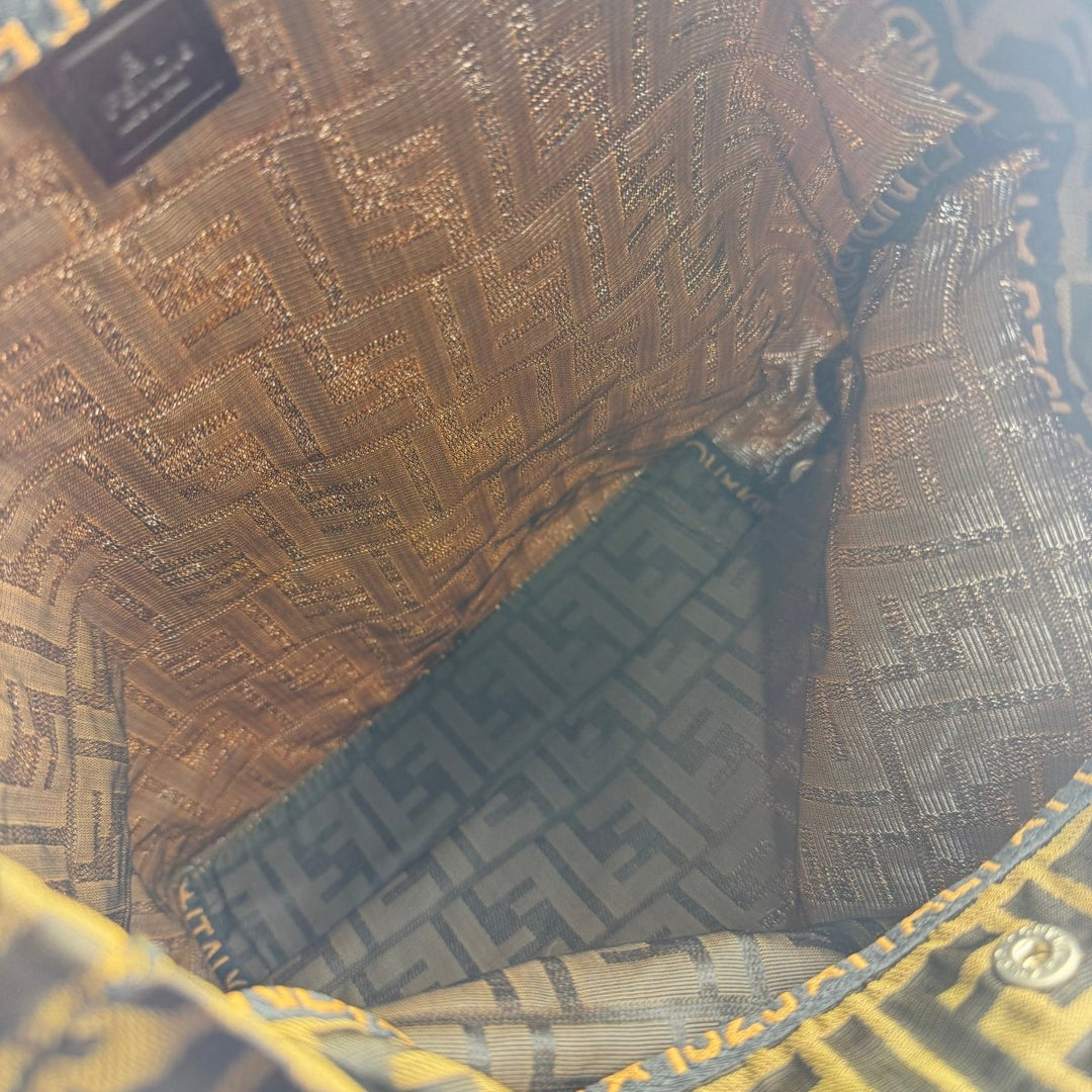 Fendi FF Monogram Zucca Brown Shoulder Tote Handbag - Lux Central