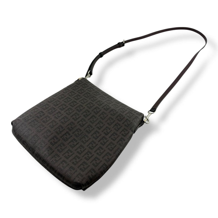 Fendi FF Monogram Zucchino Leather Crossbody Bag - Lux Central