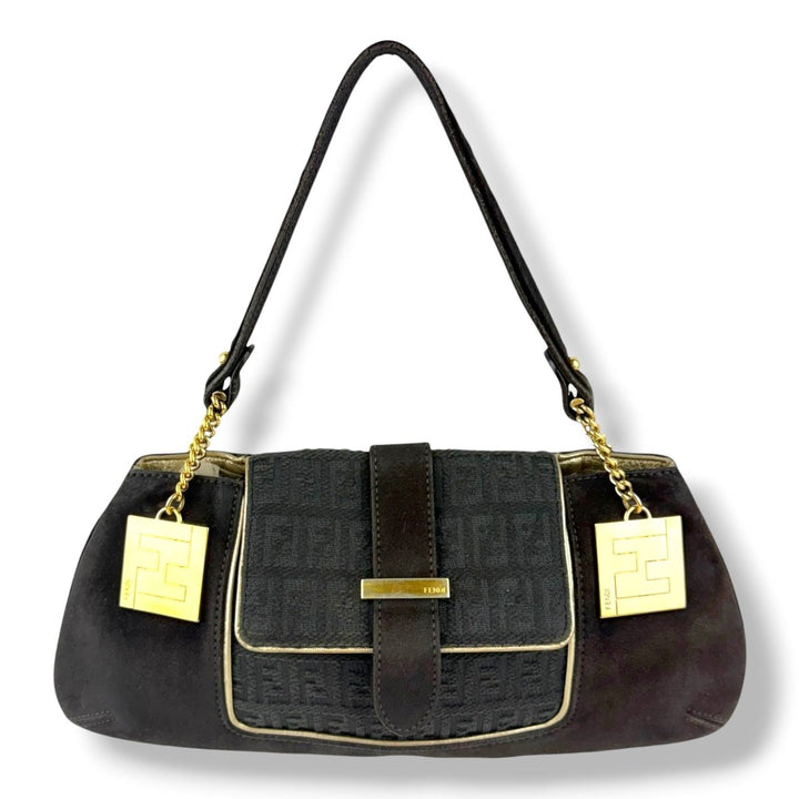 Fendi FF Zucca Baguette Brown Handbag - Lux Central
