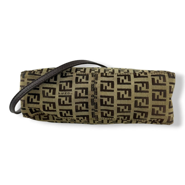 Fendi FF Zucca Canvas Baguette Brown Handbag - Lux Central